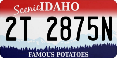 ID license plate 2T2875N