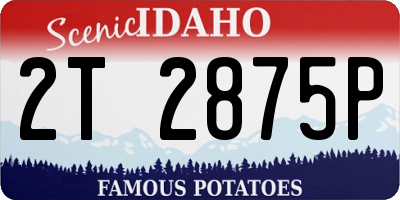 ID license plate 2T2875P