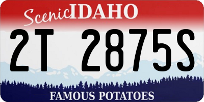 ID license plate 2T2875S