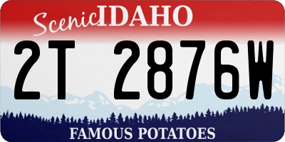 ID license plate 2T2876W