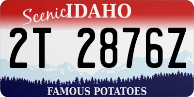 ID license plate 2T2876Z