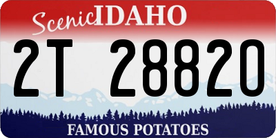 ID license plate 2T2882O