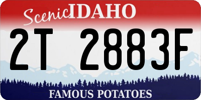 ID license plate 2T2883F