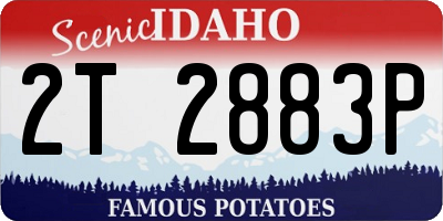 ID license plate 2T2883P