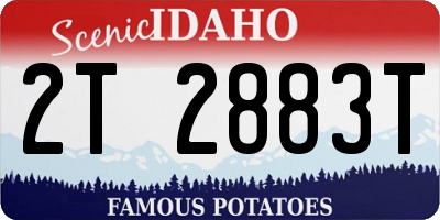 ID license plate 2T2883T