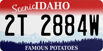 ID license plate 2T2884W