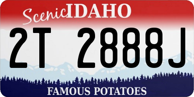ID license plate 2T2888J