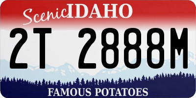 ID license plate 2T2888M