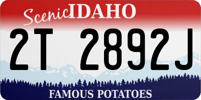 ID license plate 2T2892J