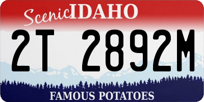 ID license plate 2T2892M