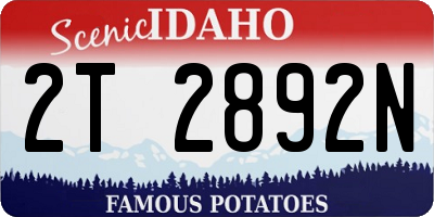 ID license plate 2T2892N