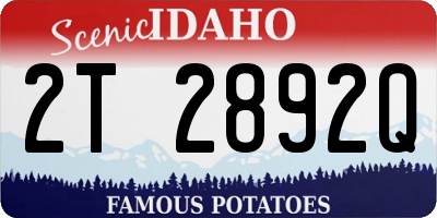 ID license plate 2T2892Q