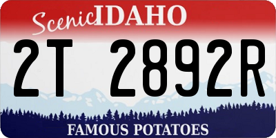 ID license plate 2T2892R