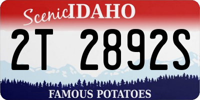 ID license plate 2T2892S