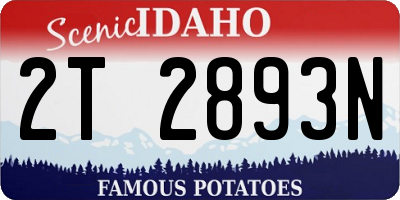 ID license plate 2T2893N