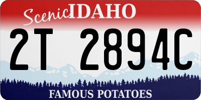 ID license plate 2T2894C