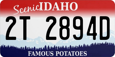 ID license plate 2T2894D