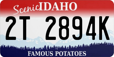 ID license plate 2T2894K