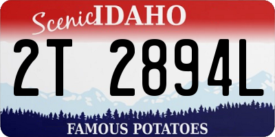 ID license plate 2T2894L