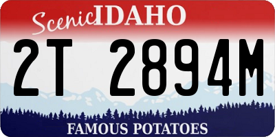 ID license plate 2T2894M
