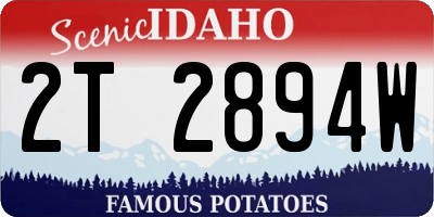 ID license plate 2T2894W