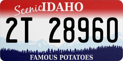 ID license plate 2T2896O