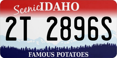 ID license plate 2T2896S