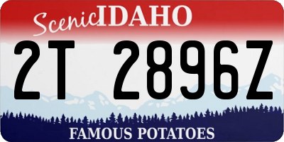 ID license plate 2T2896Z
