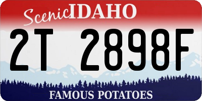 ID license plate 2T2898F