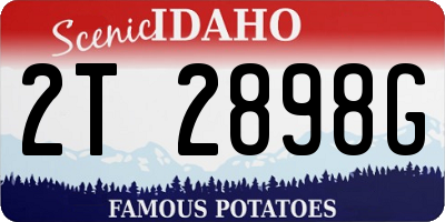 ID license plate 2T2898G