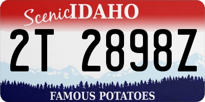 ID license plate 2T2898Z