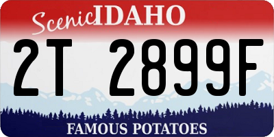 ID license plate 2T2899F