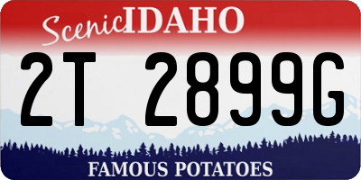 ID license plate 2T2899G