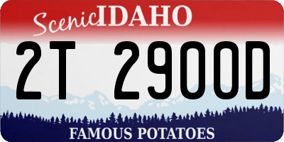 ID license plate 2T2900D