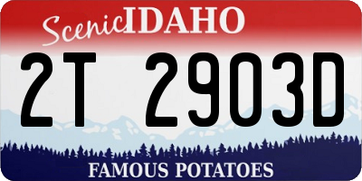 ID license plate 2T2903D