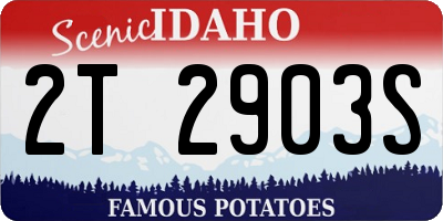 ID license plate 2T2903S