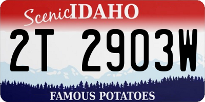 ID license plate 2T2903W