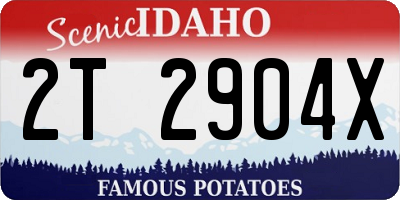 ID license plate 2T2904X