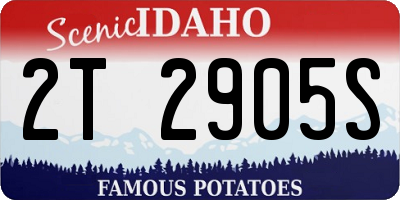 ID license plate 2T2905S