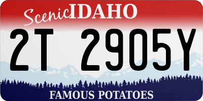 ID license plate 2T2905Y