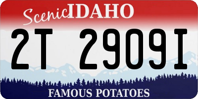 ID license plate 2T2909I