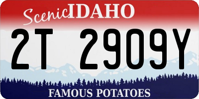 ID license plate 2T2909Y
