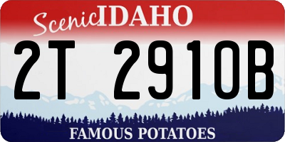 ID license plate 2T2910B