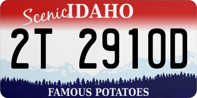 ID license plate 2T2910D