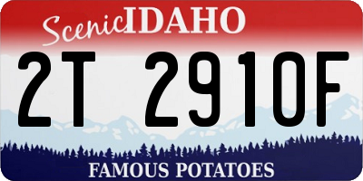 ID license plate 2T2910F