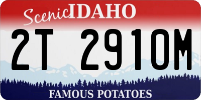 ID license plate 2T2910M