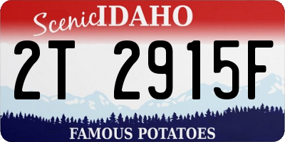 ID license plate 2T2915F