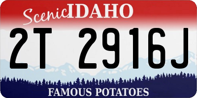 ID license plate 2T2916J