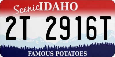 ID license plate 2T2916T