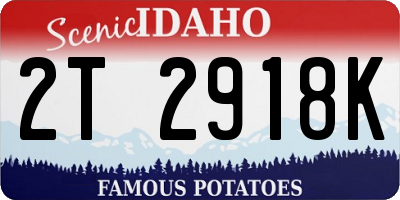 ID license plate 2T2918K